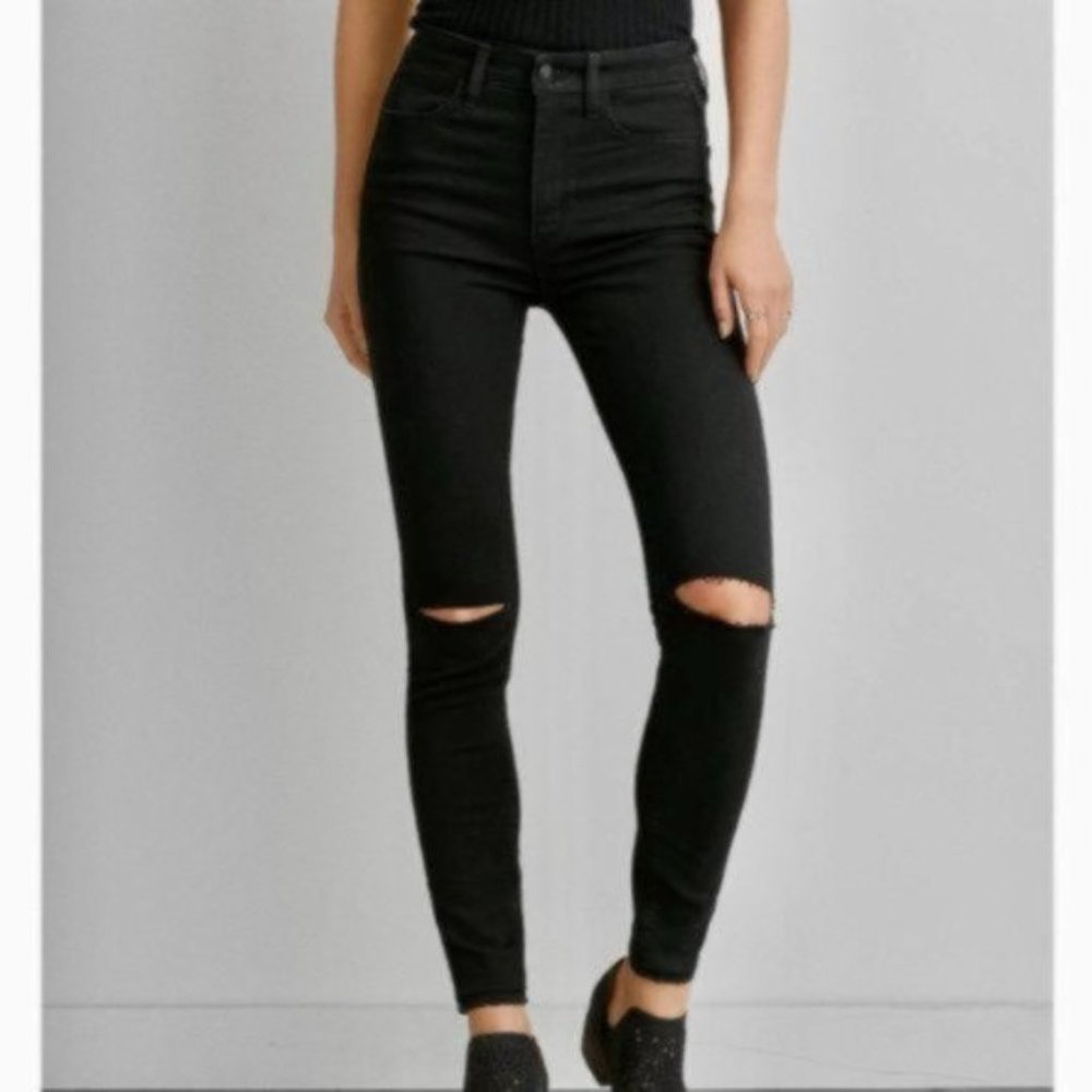 American Eagle Super Hi Rise Jegging Stretch Distressed